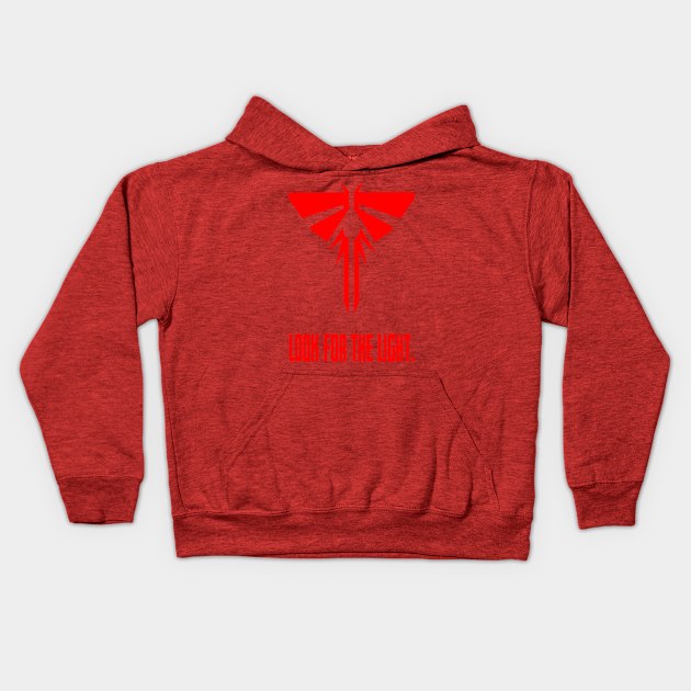 TLOU - Red firefly design Kids Hoodie by Basicallyimbored